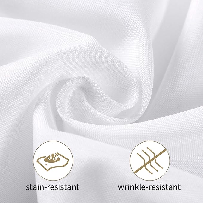 Rectangular Polyester Tablecloths, 6-Pack, 60 x 102 Inch, White