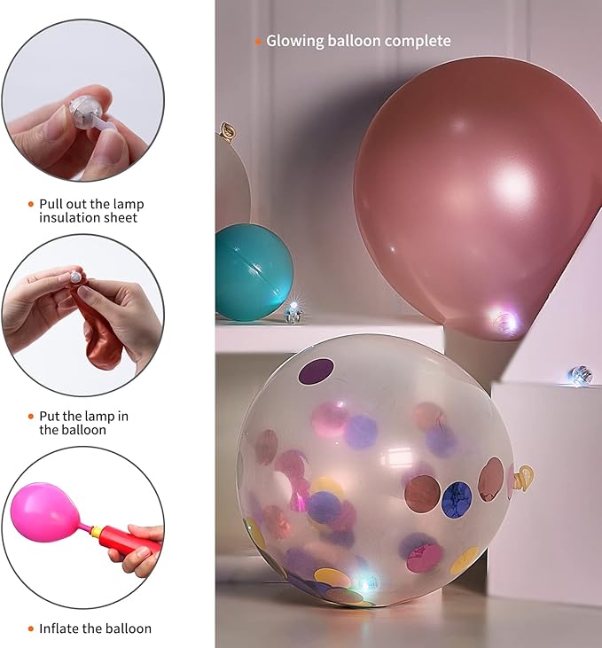 Aogist 100pcs Blue Balloon Lights,Long Standby Time Waterproof Mini Light,Battery Powered Round LED Ball Lamp for Latex Balloon Paper Lantern Party Wedding Festival Christmas Halloween Decorative