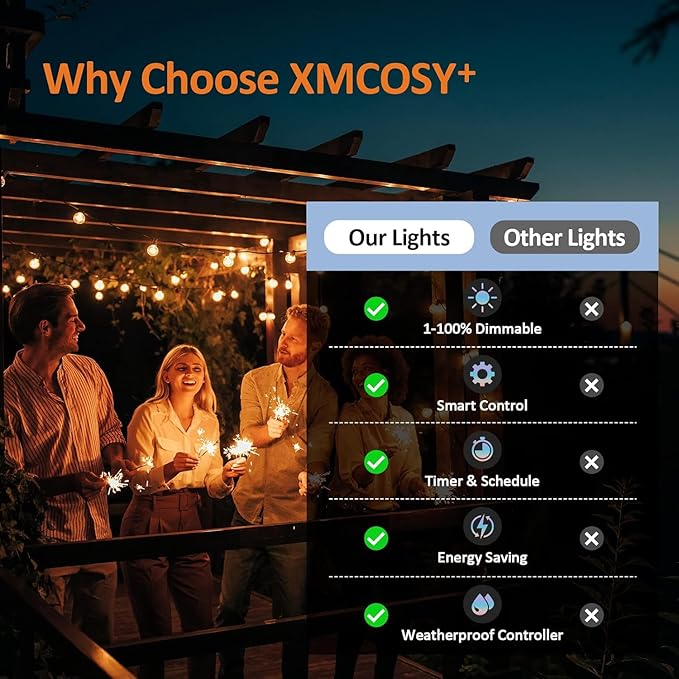 String Lights 150 Ft G40 Globe Dimmable with App and Voice Control
