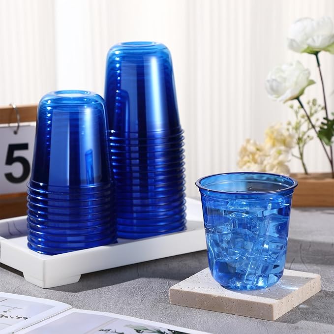 Plastic Wine Glasses 12 oz 50 Count Clear U-Shaped
