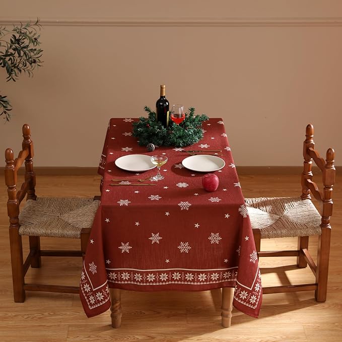 Square Tablecloth 67 x 67 Inch Linen Polyester Blend