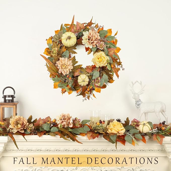 Garland 72 Inch Plastic with Pumpkins and Maple Leaves