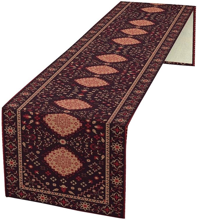 Vintage Boho Aztec Table Runner, Rustic Farmhouse Magical Kitchen Dining Home Party Table Decor 13x120in