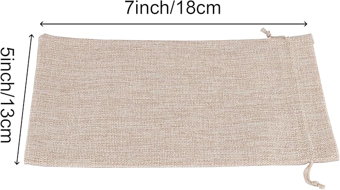 Gift Bags, 50 Pack Linen Burlap Drawstring Favor Bags, 5 x 7 Inch