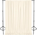 DWCN 10x10 FT Backdrop Curtains for Parties, Photography Backdrop Drapes with Rod Pockets for Wedding Decorations Stage Birthday Family Gatherings, 2 Panels 5ft x 10ft, Champagne