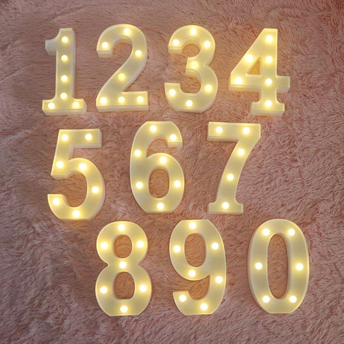 MUMUXI Marquee Light Up Letters | Large Light Up Numbers | Battery Powered and Bright with Every Letter of The Alphabet | for Wedding, Birthday, Party, Celebration, Christmas or Home Decoration (4)
