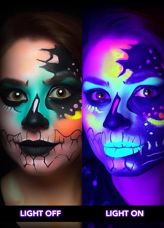 Halloween Spotlights with Purple UV Black Light, 15W Outdoor Stake, 2 Pack