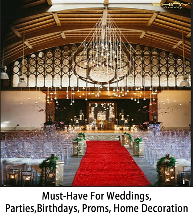 Aisle Runner Red Sequin 2 x 15 Ft Wedding Glitter Carpet