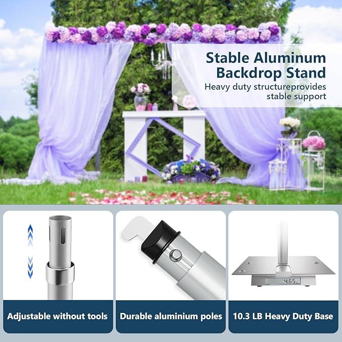 Background Support Equipment: Pipe and Drape Kit, 8.6ft Aluminum Uprights