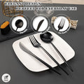Black Plastic Forks, Knives and Spoons Set, 180 Count, Heavy Duty