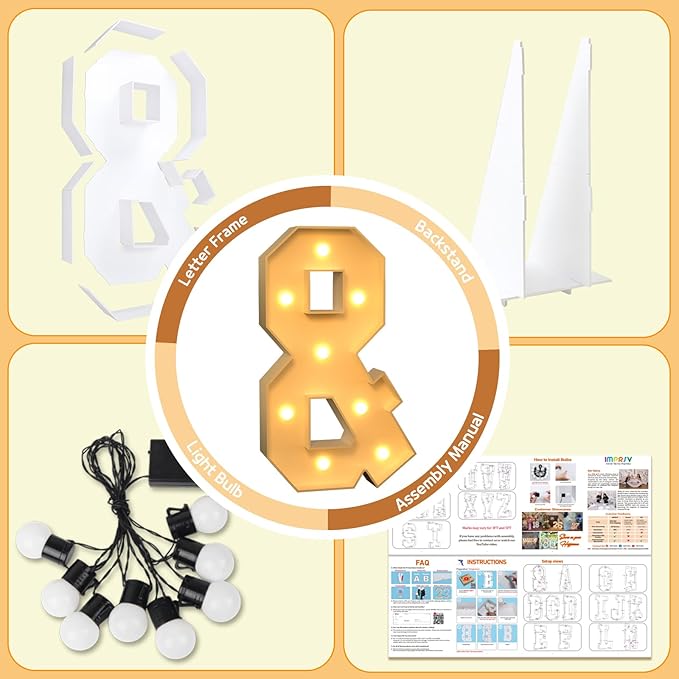 Party Supplies 3 Ft Light Up Marquee Letters and Numbers with Bulb String