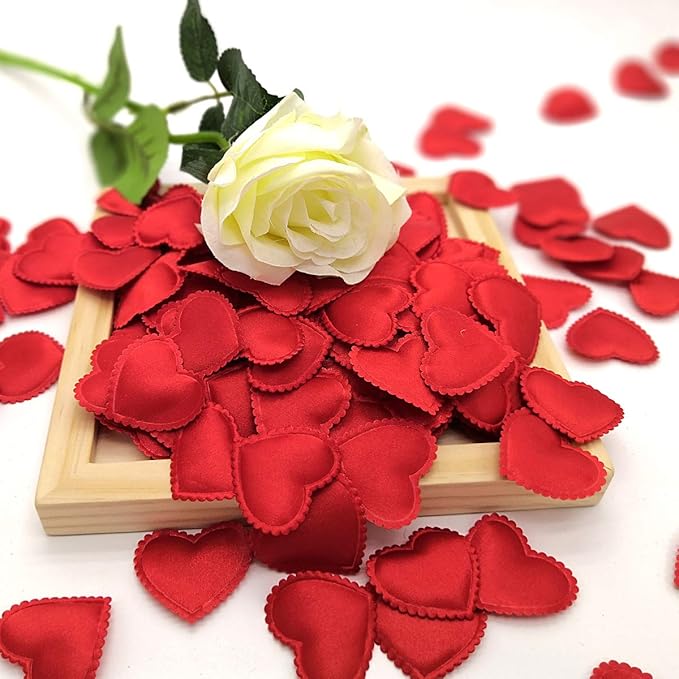 Heart Confetti Decoration - Romantic Decor for Valentine's Day,Mother's Day,Birthday,Anniversary,Thanksgiving,Christmas,New Year (400PCS, Red)