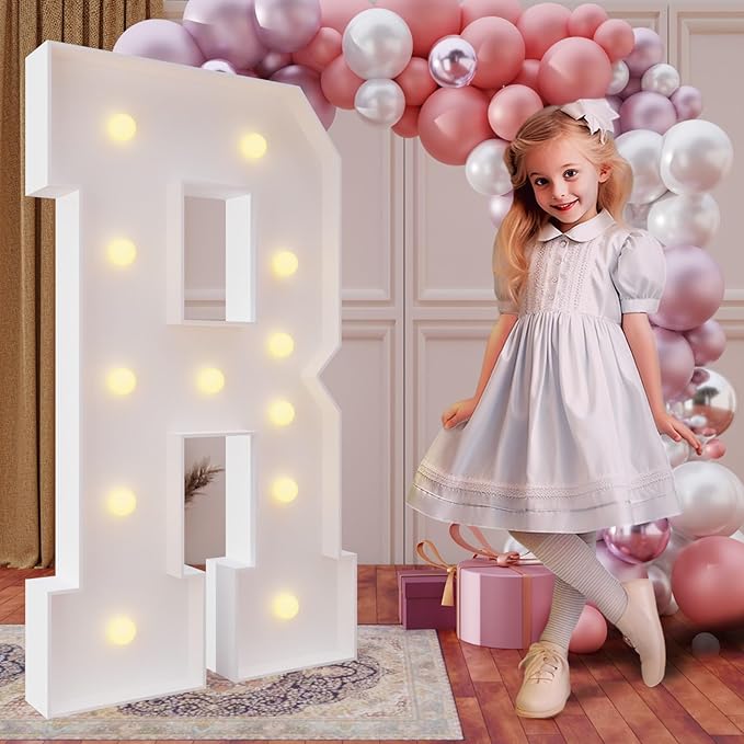 Party Supplies: 4 Ft Marquee Letter R Light Up Sign with Foam Board