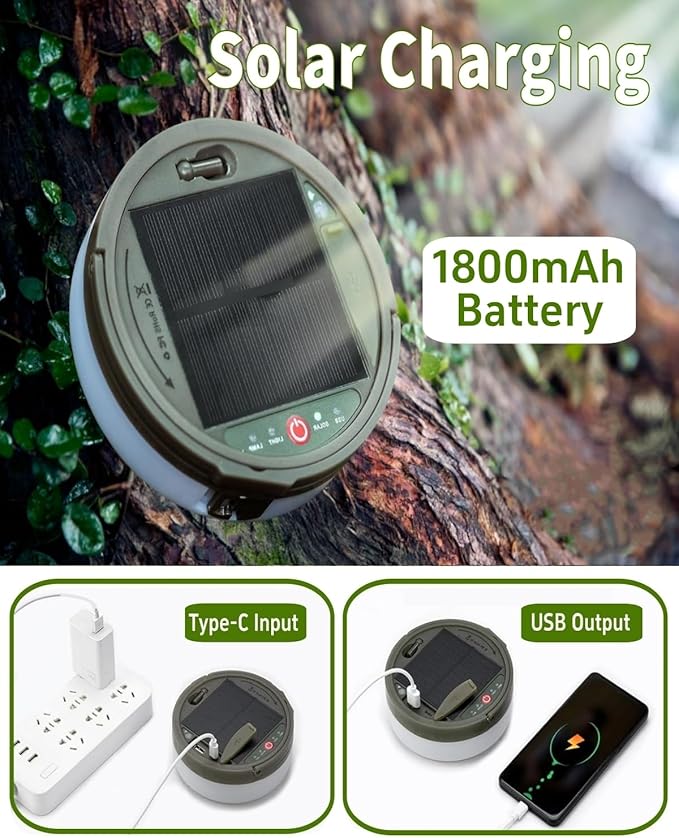 String Lights with 130 Warm White LEDs, Solar USB Rechargeable, 8 Modes
