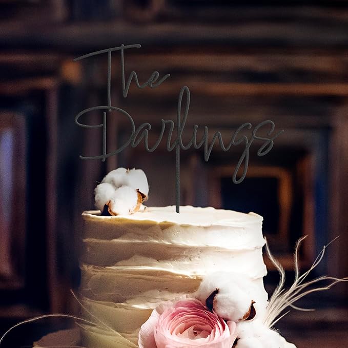 Wood Wedding Cake Topper, 6 x 7 in, Natural or Hand-Painted Finish