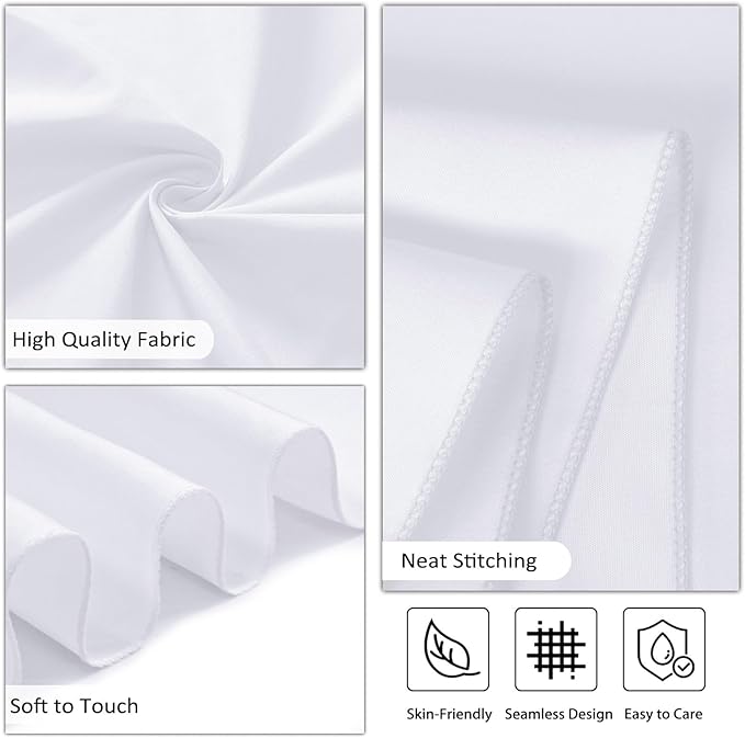 8 Pack White Round Tablecloth 108 Inch White Table Cloth Stain and Wrinkle Resistant Round White Tablecloths Reusable and Washable Polyester Fabric Table Covers for Buffet Wedding Party and Banquet