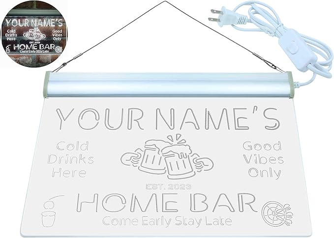 ADVPRO Personalized Your Name Custom Home Bar Beer Established Year Single Color LED Neon Sign 16 x 12 Inches st4s43-p11-tm-w