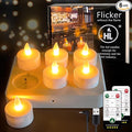 HL Flameless Candles with Remote & Charging Base,6pcs 50+Hours Rechargeable Battery Operated Tea Lights Timer Candles, LED Votive TeaLights Yellow Light for Halloween Christmas Table Centerpiece