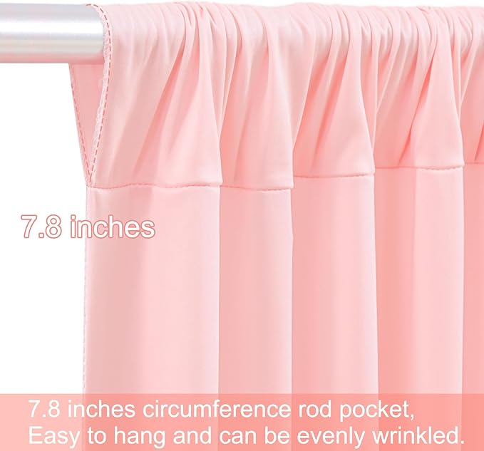 Backdrop Curtains, Blush Pink, 10 Panels, 5 x 12 Ft