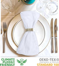 White Square Cotton Dinner Napkins, Set of 12, 18 x 18 Inch