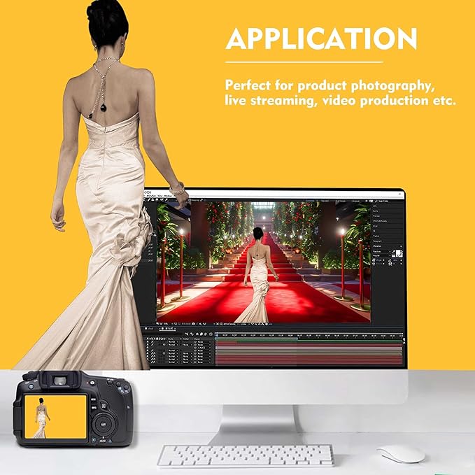 Yellow Photo Backdrop, Photo Booth Portrait Photography Backdrops, Studio Yellow Backdrop for Photoshoot Streaming Video Shooting 6x9ft