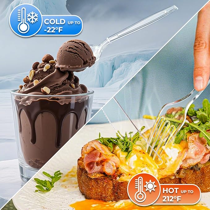 Clear Plastic Forks, 400 Count, Heavy Duty Disposable