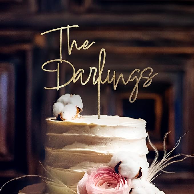 Wood Wedding Cake Topper, 6 x 7 in, Natural or Hand-Painted Finish