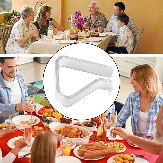 48 Pieces Transparent Clear Tablecloth Clips, Plastic Table Cloth Clips，Windproof Table Cover Holder Clamps，Table Cloth Holder for Christmas Home Wedding Party Indoor Outdoor Camping Picnic (Small)