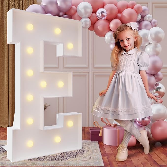 Party Supplies Light Up Marquee Letter E, 4 Ft Foam Board Sign