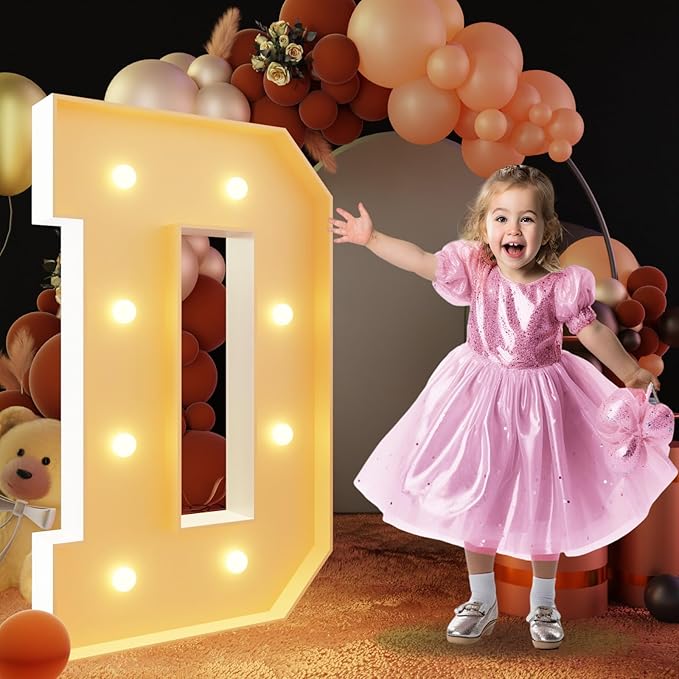 Event Party Supplies Light Up Marquee Letters, 3 Ft Tall Foam Board Sign