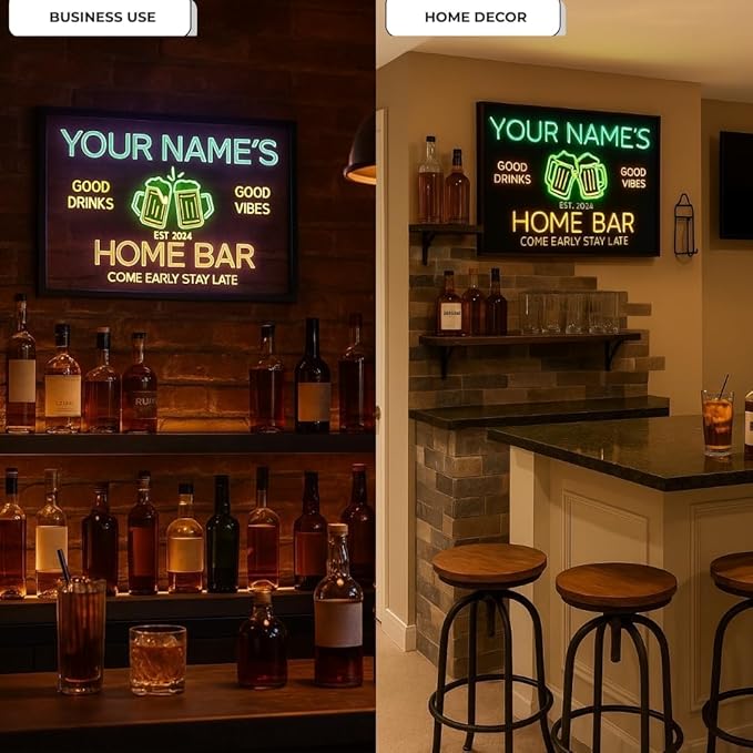 Personalized Pool Side Bar & Grill Neon Sign, Custom LED Wall Light for Backyard, Patio, Outdoor Bar, BBQ Area, Fun Gift for Grill Lovers