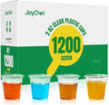 1200 pack 2 OZ Plastic Shot Glasses, Mini Disposable Shot Cups for Party, Events, Whiskey and Wine Tasting