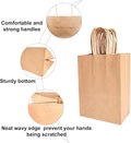 Brown Kraft Gift Bags with Handles, 100 Pack, 5.9 x 3.1 x 8.25 Inch