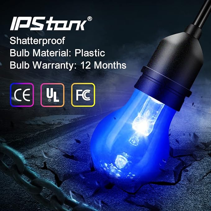 String Lights, 48 Ft Outdoor RGB LED with Remote and Shatterproof Bulbs