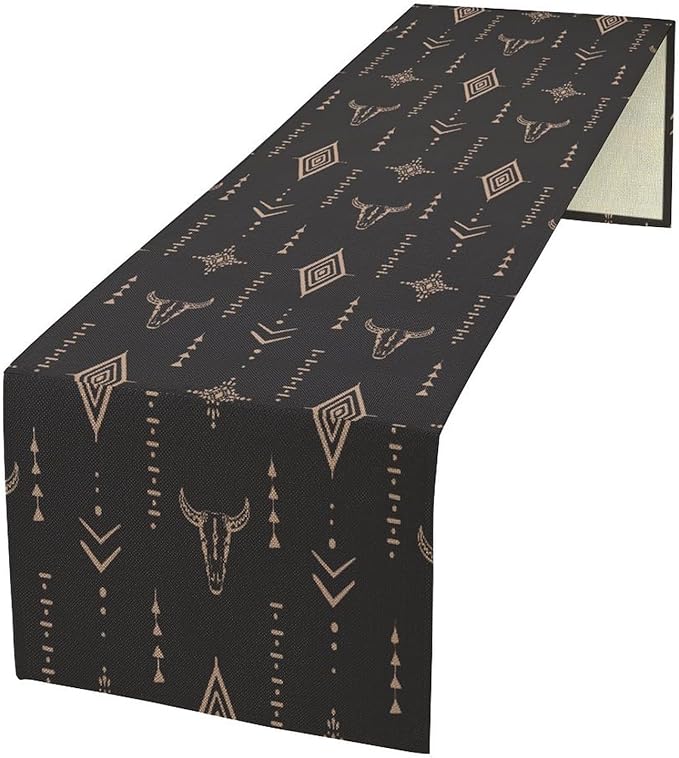 Aztec Table Runner Southwest Native Navajo Tribe Geometric Vintage Country Dinner Table Decoration Table Runner 13x108 Inch