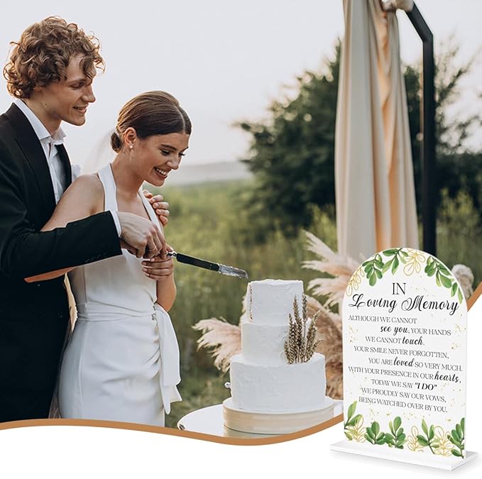 In Loving Memory Wedding Sign, In Memory Wedding Sign for Engagement Bridal Shower Decor fo Ceremony Reception, Weddings Table White Acrylic Sign