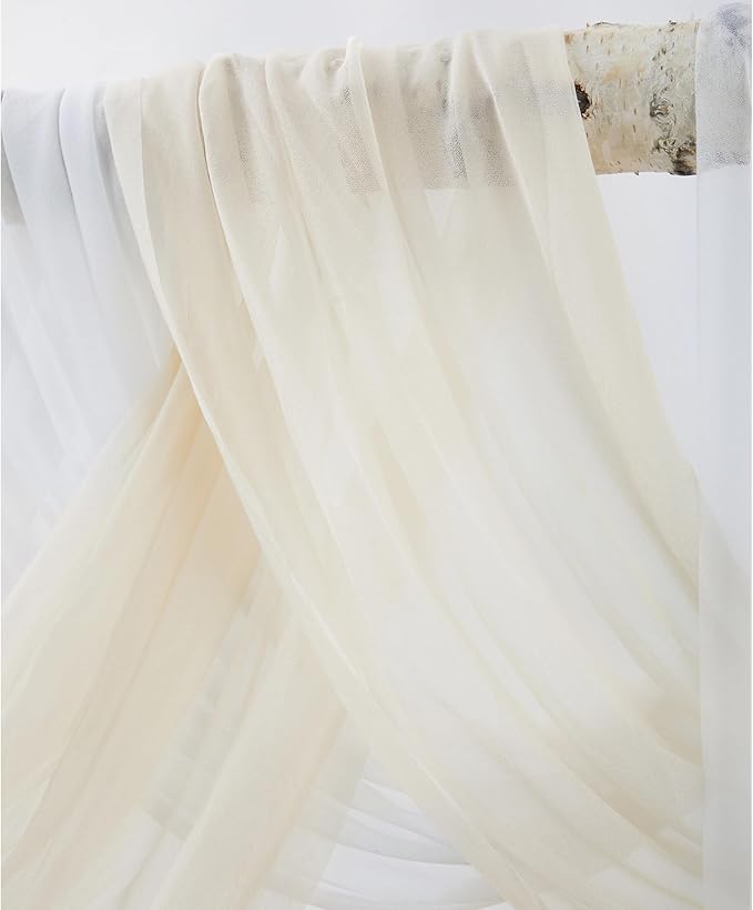 Artificial Flowers Kit for Wedding Arch, Beige Silk Roses with Drapes
