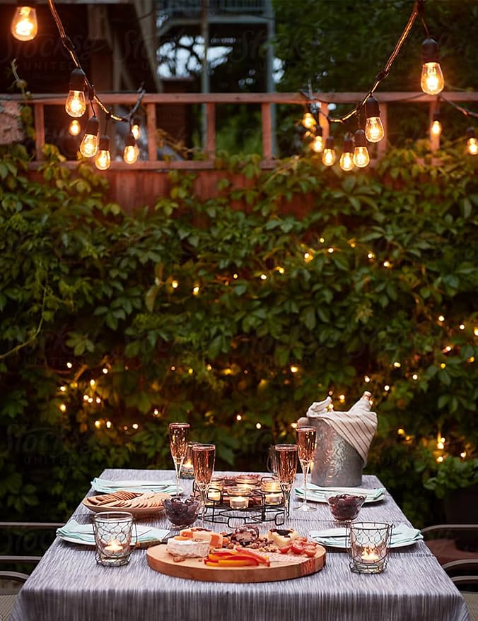 String Lights 105 FT Warm White Patio Bulbs, IP65 Waterproof