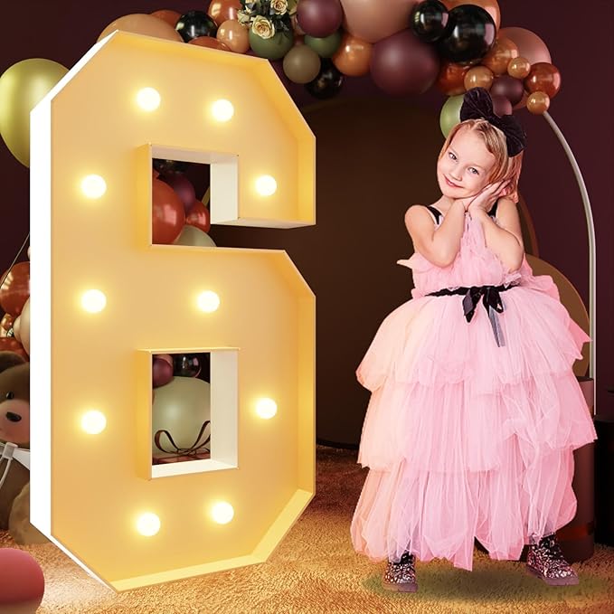 Event Party Supplies: 4 FT Light-Up Foam Board Marquee Numbers