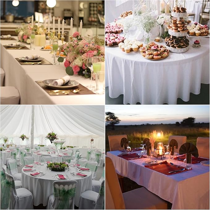 Tablecloths in Ivory: Waterproof Polyester, Rectangle, Round & Square