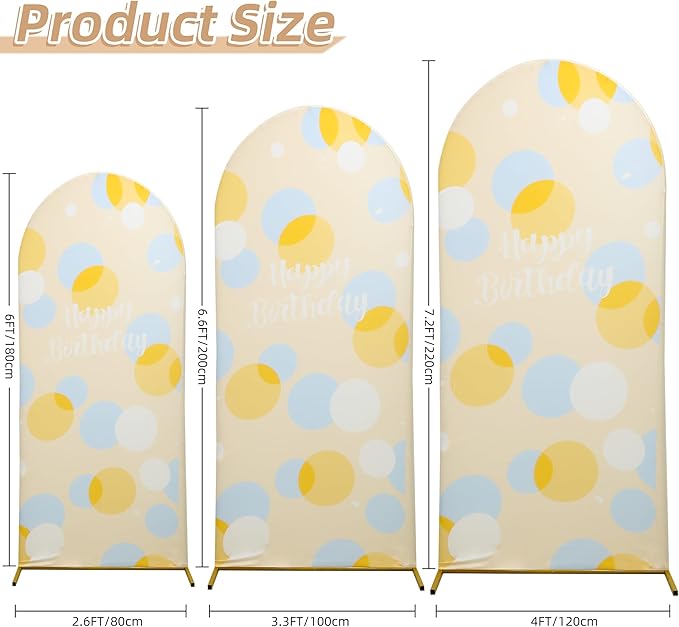 Wedding Arch Cover 7.2FT 6.6FT 6FT Spandex Arch Backdrop Cover Stretchy Backdrop for Wedding Birthday Party Decoration Baby Shower