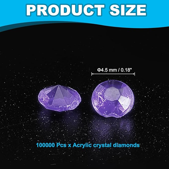 PATIKIL 10000 Pcs Wedding Table Scatter Confetti Crystals 4.5 mm Acrylic Diamonds Vase Fillers Gems for Table Centerpiece Decorations Party Vase Beads, Blue/Purple