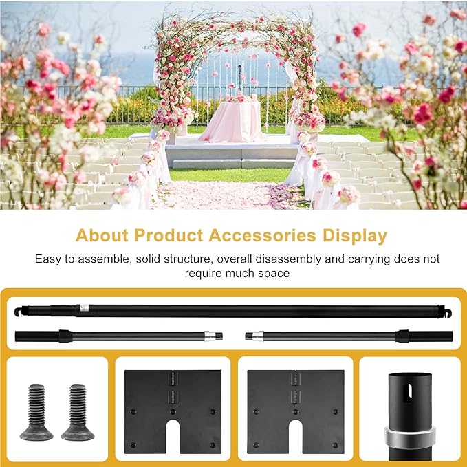 Background Support Stand Kit, 10x10 Adjustable Pipe and Drape with Water Bags