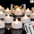 Remote Candles, 24PCS Flameless Tea Lights Candle Battery Operated with Timer, 400+Hours Remote Control LED Tea Lights Votive Candle - 1.5'' D X 1.25'' H- Warm White Light