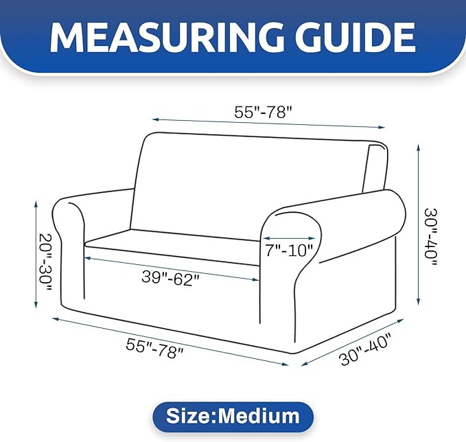 Sofa Slipcover in Champagne, Stretch Polyester for 55-78 Inch Couch