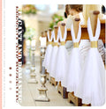 Tulle Pew Bows 24 Pack, Gold 31.5 Inch Wedding Chair Bow Decor