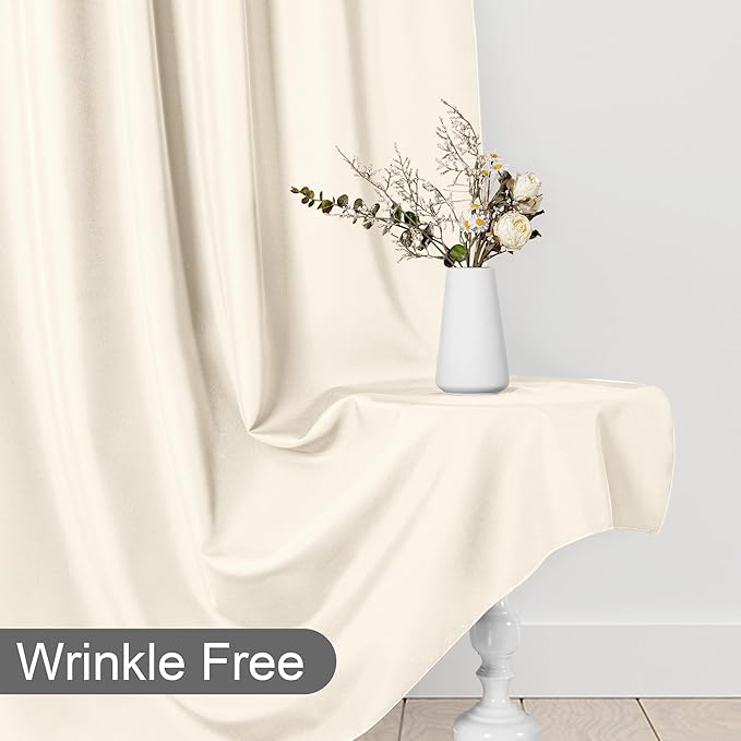 DWCN 10x10 FT Backdrop Curtains for Parties, Photography Backdrop Drapes with Rod Pockets for Wedding Decorations Stage Birthday Family Gatherings, 2 Panels 5ft x 10ft, Champagne