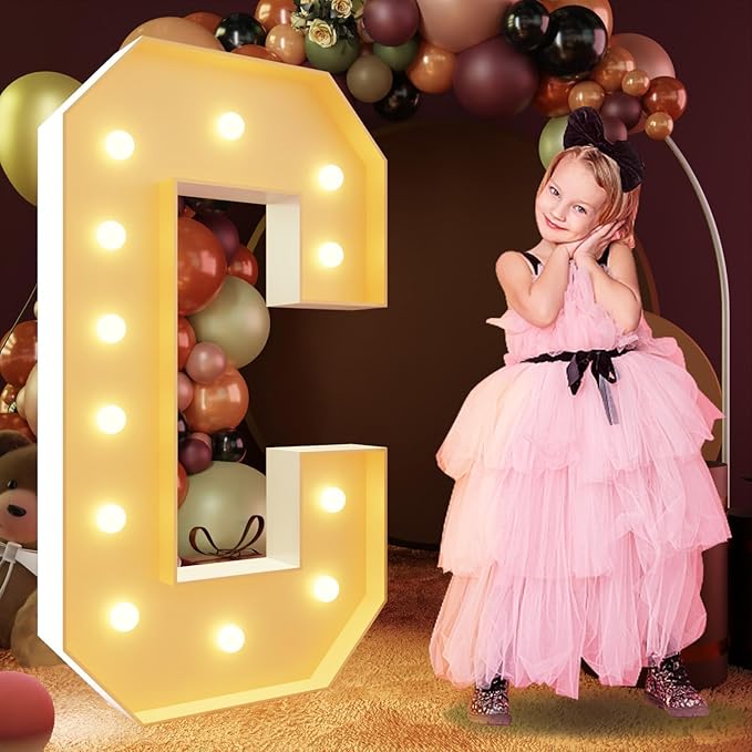 Event Party Supplies - 4FT Light Up Marquee Letters Kit with Foam Board