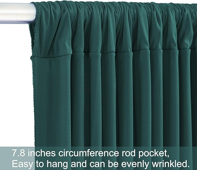 Backdrop Curtain Set, Emerald Green, 10 Panels, 5 x 12 ft