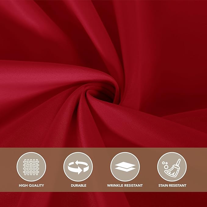 sancua Christmas Red Square Tablecloths 85x85 Inch - Fabric Table Cloth for Square or Round Tables, Washable Polyester Table Cover for Dinner, Holiday Party, Decorative Display Tables